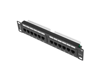Patch panel Lanberg PPU6-9012-B 12 port 1U 10" kat.6 czarny