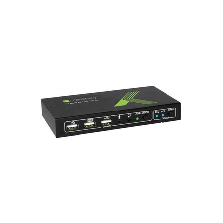 Przełącznik KVM Techly 2-portowy HDMI/USB 2x1 z Audio 4K 30Hz
