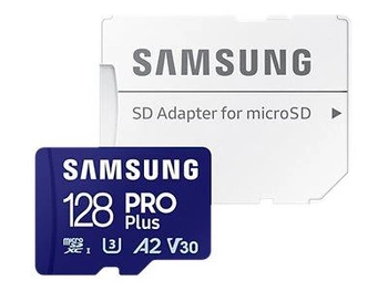 SAMSUNG PRO Plus 128GB microSD UHS-I U3 Full HD 4K UHD 180MB/s Read 130MB/s Write Memory Card Incl. SD-Adapter 2023