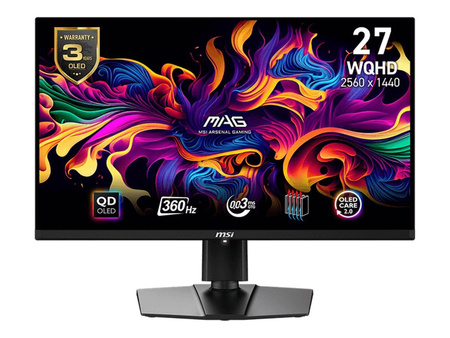 MSI MAG 271QPX QD-OLED E2 27inch WQHD QD-OLED 240Hz 250cd/m2 0.03ms 2xHDMI2.1 DP USB C PD15W pivot
