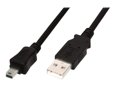 ASM AK-300130-010-S ASSMANN Kabel USB 2.0 HighSpeed Canon Typ USB A/miniUSB B (5pin) M/M czarny 1m