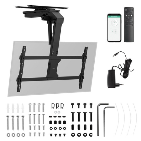 MACLEAN UCHWYT ELEKTRYCZNY DO TV, SUFITOWY, TUYA, MAX. VESA 800X400, REG. W POZ. +90°~-90°, DLA TV 43-86", MAX. 45KG MC-109 T