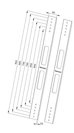 Neomounts VESA Conversion Brackets set - VESA 400 to 600/650/700/750/800