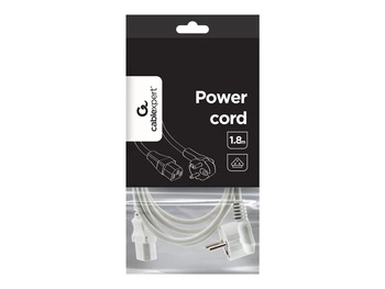 GEMBIRD PC-186W-VDE Gembird kabel zasilający komputerowy VDE Euro/IEC C13 1,8m (gruby) biały