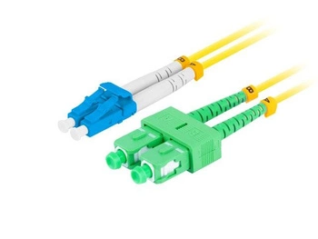 LANBERG Patchcord Światłowodowy SM LC/UPC-SC/APC Duplex 3.0mm LSZH G657A1 1M Żółty