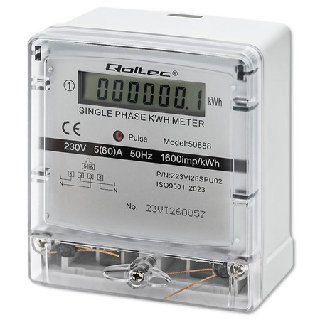 Jednofazowy elektroniczny licznik | miernik zużycia energii |    230V | LCD 