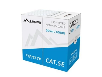 Kabel LAN FTP 100Mb/s 305m linka cca szary
