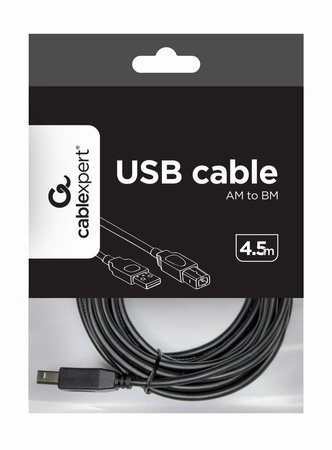 Kabel GEMBIRD CCP-USB2-AMBM-15 (USB 2.0 typu A M - USB 2.0 typu B M; 4,5m; kolor czarny)