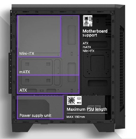 Obudowa S3 ATX Mid Tower PC Case 120mm fan