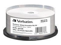 VERBATIM 43738 BluRay BD-R SL Verbatim Spindle 25 25GB 6x WIDE PRINT NO ID