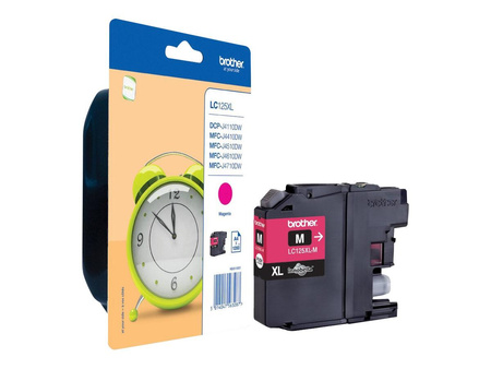 BROTHER LC125XLM Tusz Brother LC125XLM magenta 1 200str DCP-J4110DW / MFC-J4410DW / MFC-J4510