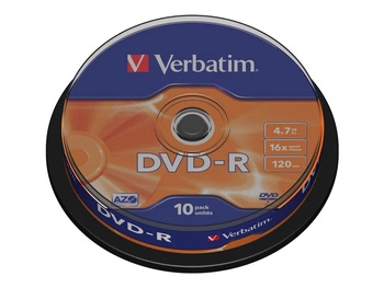 VERBATIM 43523 Verbatim DVD-R cake box 10 4.7GB 16x matte silver