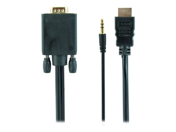 GEMBIRD A-HDMI-VGA-03-6 Gembird adapter HDMI-A(M) ->VGA (F) + audio, na kablu 1.8m, czarny