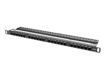 LANBERG PPU6-0024-B Lanberg Patch Panel 24 port 0.5U, kat. 6, czarny