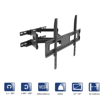 AKYGA AK-MB-10 TV Wall Mount Full Motion Bracket +-45deg 50kg VESA 600x400mm 37-70inch