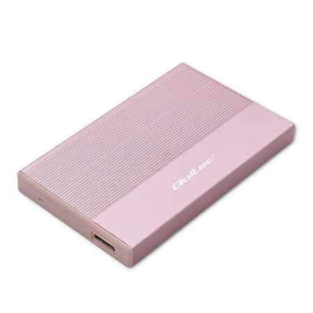 Obudowa/kieszeń Qoltec na dysk SSD HDD 2.5" | SATA | USB 3.0 | Super speed 5Gb/s | 2TB | Różowy