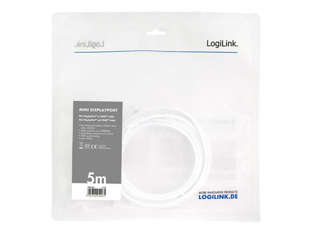 LOGILINK CV0125 LOGILINK - Kabel MiniDisplayPort / HDMI 4K ,dł.5m, kol.biały