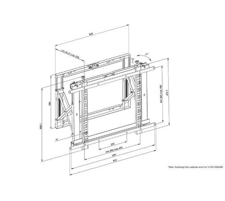 Neomounts Wall Mounted video wall mount (pop-out/lportrait & landscape, pre-assembled)