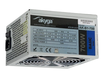 AKYGA Zasilacz ATX 700W AK-B1-700 P4+4 2x PCI-E 6+2 pin 5x SATA 2x Molex PPFC FAN 12cm