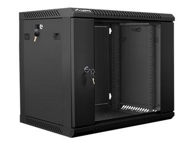LANBERG WF01-6409-10B Lanberg szafa wisząca rack 19 9U 600x450mm czarna (drzwi szklane)