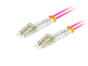 LANBERG Patchcord Światłowodowy MM LC/UPC-LC/UPC Duplex 3.0mm OM4 50/125 LSZH 0.5m Fioletowy