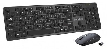 Zestaw bezprzewodowy klawiatura + mysz MAXIM 2,4GHz, zasięg 10m nano odbiornik USB 104 klawisze QWERTY