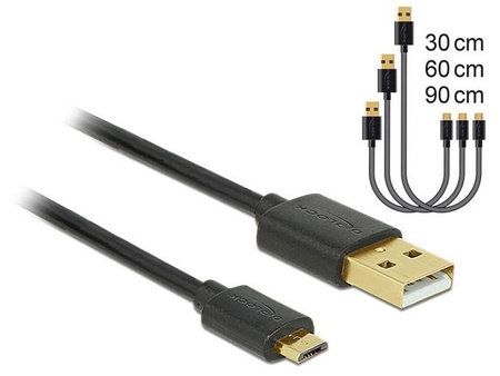 Kabel USB Micro AM-MBM5P 2.0 0.3m 0.6m 0.9m Czarny