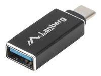 LANBERG AD-UC-UA-02 Lanberg Adapter USB TYPE-C(M)-AF 3.1 Czarny