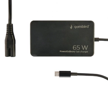 GEMBIRD Szybka ładowarka USB Power Delivery GaN USB typu C 65W czarna
