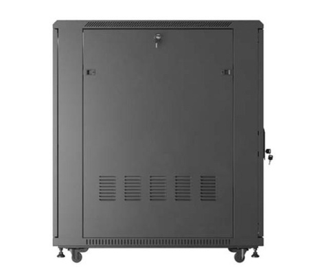 Szafa instalacyjna rack stojąca 19" 22U 600x1000 czarna drzwi perforowane ( flat pack)