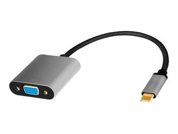 LOGILINK CUA0104 Adapter USB typu C C/M na VGA 1080p aluminium czarny/szary 0.15m