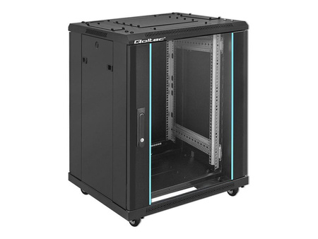 QOLTEC 54518 Szafa RACK 19cali / 15U / 600 x 600 x 855 / Stalowa obudowa