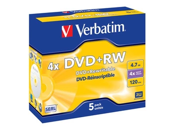 Płyty DVD+RW Verbatim 4.7GB X4 Matt Silver (5 Jewel Case)