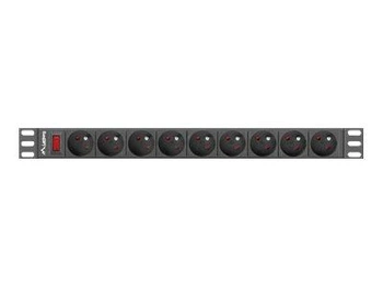 LANBERG PDU-09E-0300-BK Lanberg listwa zasilająca Rack PDU 1U 16A, 9x uni-schuko, 3m, czarna