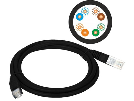 Patchcord UTP A-LAN KKU5CZA3 (RJ45 - RJ45 ; 3m; UTP; kat. 5e; kolor czarny)