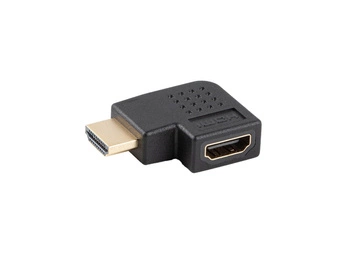 Adapter HDMI(M)-HDMI(F) 4K katowy lewo czarny AD-HDMI-05
