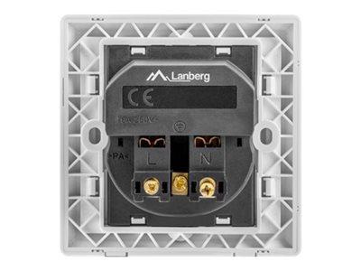LANBERG AC-WS01-USB2-F Lanberg gniazdko podtynkowe schuko 230V + 2 USB 2,1A ładowarka, białe