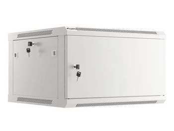 Szafa instalacyjna Rack wisząca 19" 6U 600x600 szara drzwi metalowe Lanberg (flat pack)