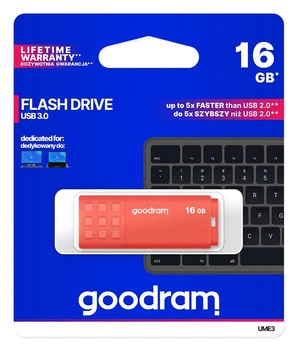 Pendrive UME3 16GB USB 3.0 Pomarańczowy