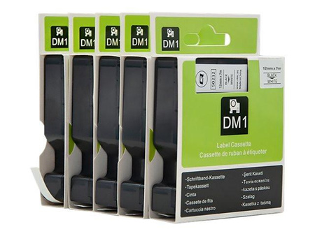QOLTEC Tape for DYMO D1 45013 12mm x 7m White / Black overprint