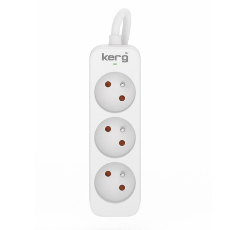 Przedłużacz KERG M02383 3-gniazdowy 1,5m 3×1,0mm2 H05VV-F 10A/250V biały