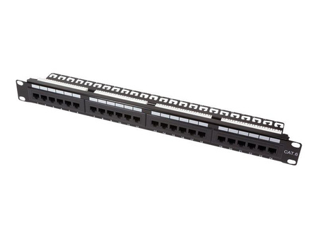 LOGILINK NP0004A LOGILINK- Patchpanel 19 kat. 6, 24-portowy, UTP, czarny