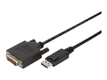 ASM AK-340306-030-S Kabel Displayport z zatrzaskiem 1080p 60Hz FHD Typ DP/DVI-D (24+1) M/M czarny 3m