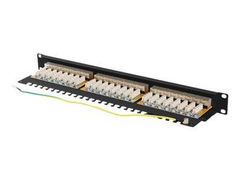 LANBERG patch panel 24 port 1U cat.6A FTP black