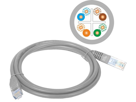 Patchcord UTP A-LAN KKU6SZA0.5 (RJ45 - RJ45 ; 0,50m; UTP; kat. 6; kolor szary)