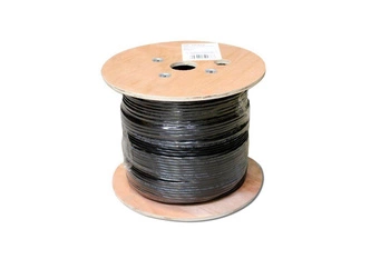 Kabel teleinformatyczny instalacyjny zewnętrzny żelowany kat.5e, U/UTP, Fca, drut, AWG24/1, PE, 305m, czarny, szpula