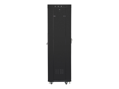 LANBERG free standing rack 19inch cabinet 42U 600x600 glass door LCD flat pack black