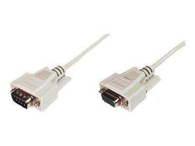 ASM AK-610203-100-E ASSMANN Kabel przedłużający RS232 1:1 Typ DSUB9/DSUB9 M/Ż beżowy 10m