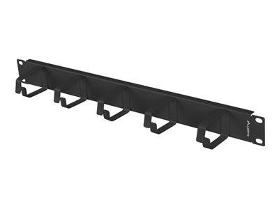 LANBERG Organizer Kabli 19inch 1U Z 5 Metalowymi Uchwytami Typ B Czarny