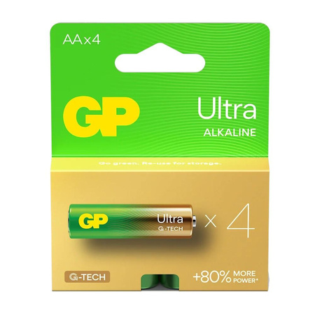Baterie alkaliczne LR6/AA GP ULTRA 4szt. (G-TECH) 